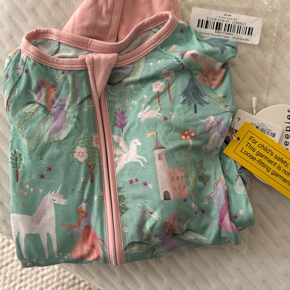 Unworn 18-24 month old pajamas little sleepies with gift bag